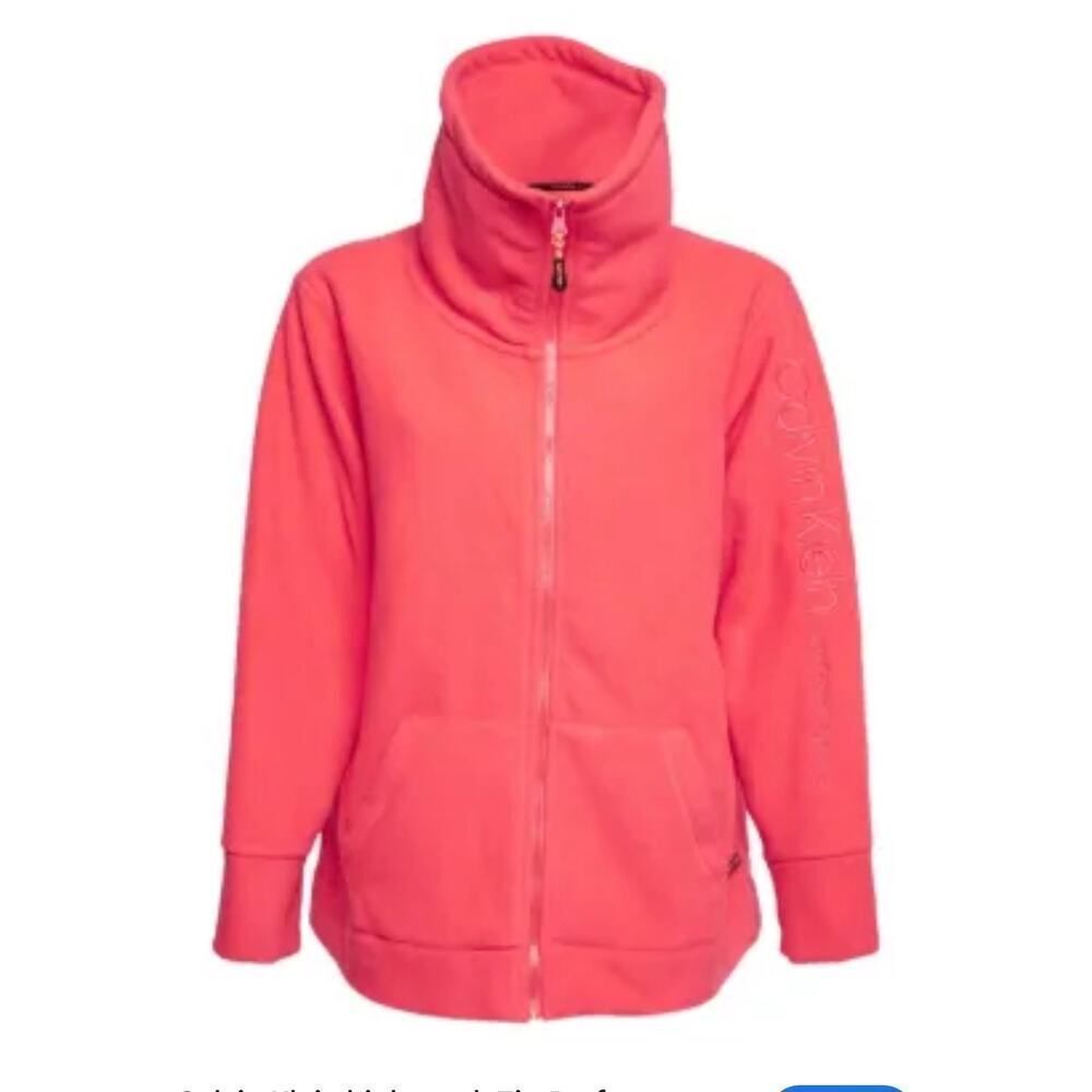 Vintagezip up hot pink orange neon Calvin Klein CK fleece jackst coat xxxl 3xl